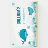 シーバナーの下に海誕生日バナー 横断幕 (縦)