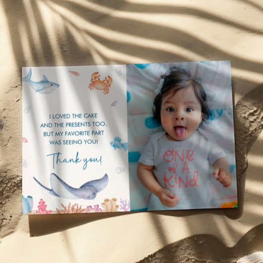 シーバースデーパーティーのサンキューカード 招待状