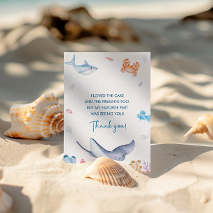 シーバースデーパーティーのサンキューカード 招待状