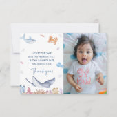 シーバースデーパーティーのサンキューカード 招待状 (正面)