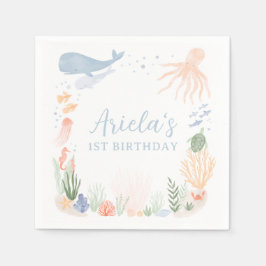 シーバースデーパーティーの下で スタンダードカクテルナプキン