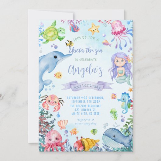 シーバースデーパーティーの下で 招待状 (正面)