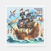 シーバーマイティンバーズパイレーツテーマ スタンダードランチョンナプキン (正面)