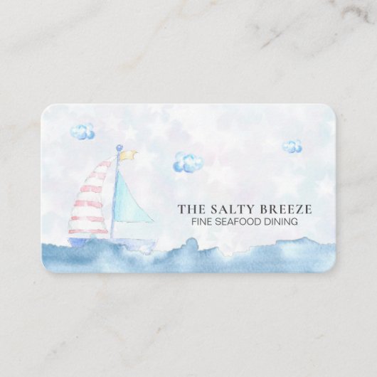 *~*シーパステルセールボートダイニ素晴らしングQRビーチ 名刺 (正面)