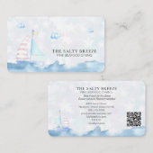 *~*シーパステルセールボートダイニ素晴らしングQRビーチ 名刺 (正面/裏面)