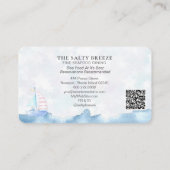 *~*シーパステルセールボートダイニ素晴らしングQRビーチ 名刺 (裏面)