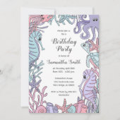 シーパステル誕生日パーティーの招待の下 招待状 (正面)