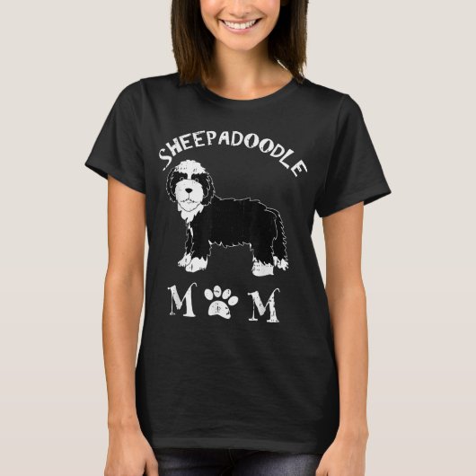 シーパドードルママ子犬かわいいペット動物の犬の恋人G Tシャツ (正面)