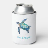 シーパーソナライズされたカメ 缶クーラー (缶正面)