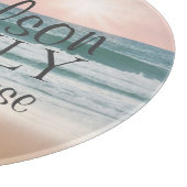 シーパーソナライズされたサイドビーチハウス カッティングボード (角)