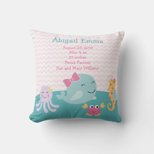 シーパーソナライズされたスイーティーズベビー枕キープ酒 クッション (正面)