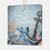 シーパーソナライズされたズ&グリーティングタコビーチ セラミックオーナメント (左)
