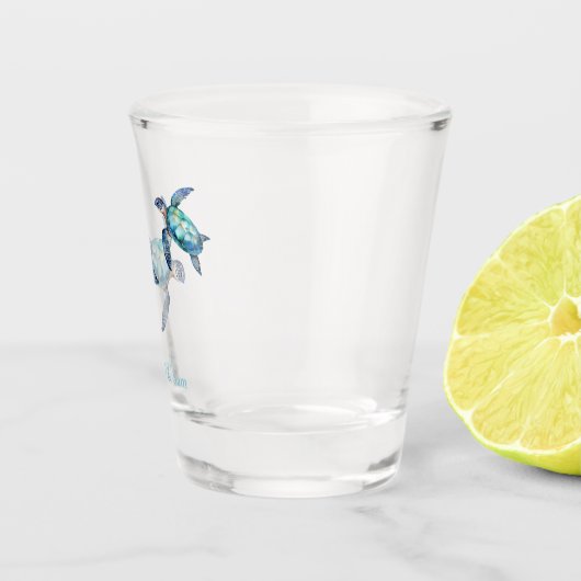 シーパーソナライズされたタートルビーチ結婚式 ショットグラス (右)