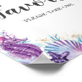 シーパープルピンクの誕生日の下でシャワーの好意 ポスター (角)