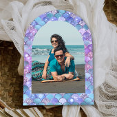 シーパープルマーメイドネイビーブライダルシャワー 招待状