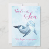 シーパープル人魚の女の子2歳の誕生日 招待状 (裏面)