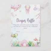 シーパールのベビーシャワーの下 – おむつラッフル エンクロージャーカード (正面)