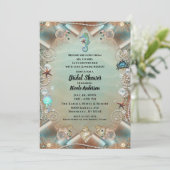 シーパールリボンブライダルシャワーで魅惑 招待状 (スタンド正面)