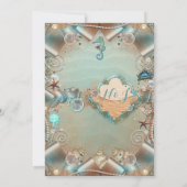 シーパールリボンブライダルシャワーで魅惑 招待状 (裏面)