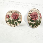 シービクトリアント音楽のピンクのバラ セラミックノブ