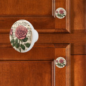 シービクトリアント音楽のピンクのバラ セラミックノブ