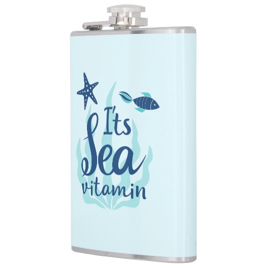 シービタミン – おもしろい海インスパイア引用文 フラスク (左)