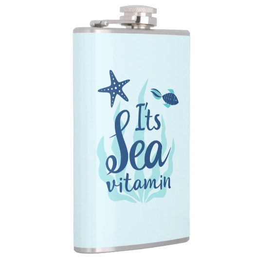 シービタミン – おもしろい海インスパイア引用文 フラスク (右)