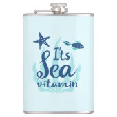 シービタミン – おもしろい海インスパイア引用文 フラスク (正面)