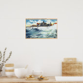 シービューアベニューウォーターフロントビューオブザサーフ ポスター (キッチン)