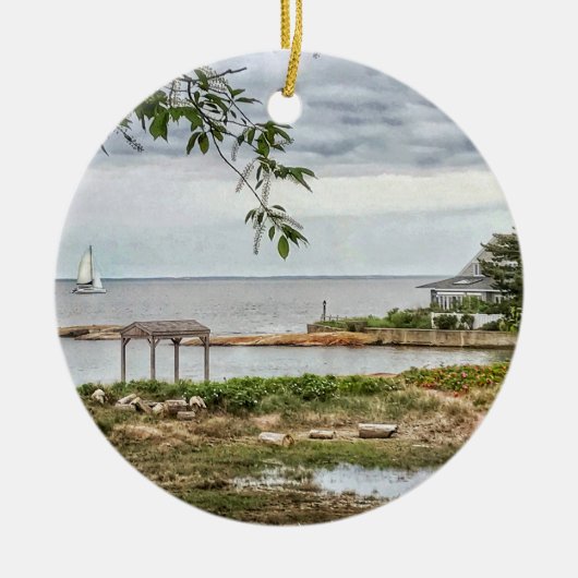 シービュービーチマディソンコネチカットオーナメント セラミックオーナメント (正面)