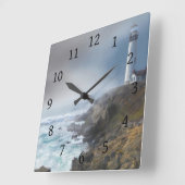 シービュー286ライトハウス海 スクエア壁時計 (傾斜)