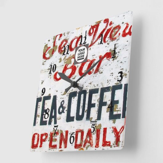 シービュ素朴ーコーストをテーマにしたホテルパーソナライズされた スクエア壁時計 (傾斜)