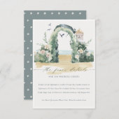 シービーチフローラアーチボタニカル結婚ズ詳細 エンクロージャーカード (正面/裏面)