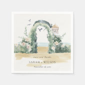 シービーチフローラアーチボタニッ結婚クス感謝していズ スタンダードカクテルナプキン (正面)