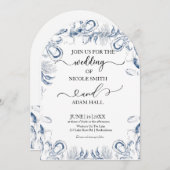 シービーチ結婚式招待状 |沿岸の目的地 招待状 (正面/裏面)