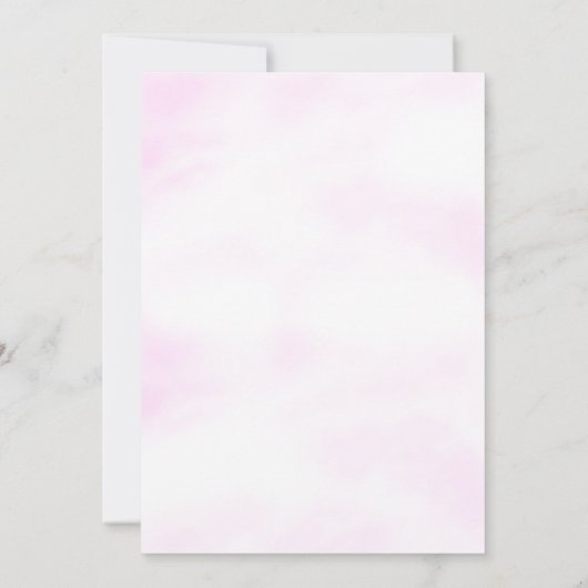 シーピンクの少女の最初の誕生日パーティーの下 招待状 (裏面)