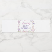 シーピンク海動物子供の誕生日 ペットボトルラベル (シングルラベル)