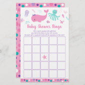 シーピンク紫の赤ちゃんシャワービンゴゲームの下 (正面/裏面)
