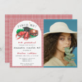 シーフおもしろいィーフクロウフィッシュピンチ！卒業 招待状 (正面/裏面)