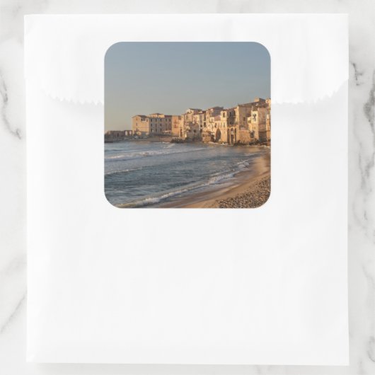 シーファル、シチリア島の海辺の町 スクエアシール (バッグ)