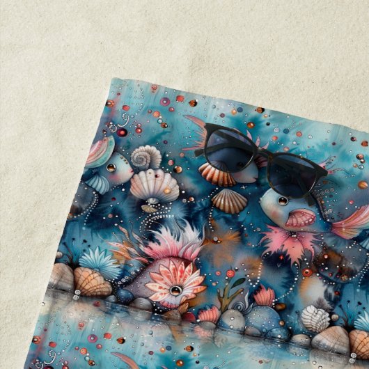 シーフィッおもしろいクの住民 ビーチタオル (インサイチュ)