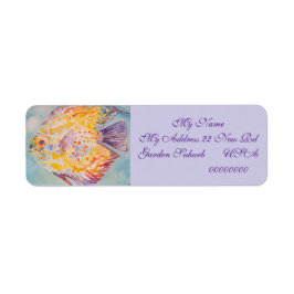 シーフィッシュウォーターのカラーアート差出人住所ラベル ラベル