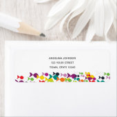 シーフィッシュパターカラフルン明るい夏のパーティーシック ラベル (インサイチュ)