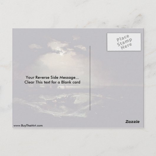 シーフィナーアットシーバイジョセフ・マロード・ウィリアム・ターナー ポストカード (裏面)