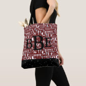 シーフェアHSボブキャッツ·マルーン、灰色と白 トートバッグ (クローズアップ)