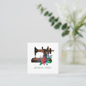 シーフェストテーラーヴィンテージ裁縫機械フローラ スクエア名刺 (スタンド正面)