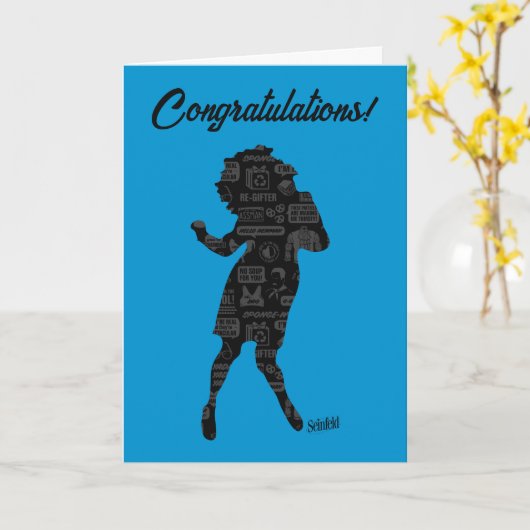 シーフェルド |エラインダンスシルエットおめでとうございます カード (黄色い花)