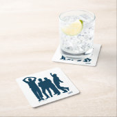 シーフェルド |シルエットグラフィックのグループ化 スクエアペーパーコースター (インサイチュ)