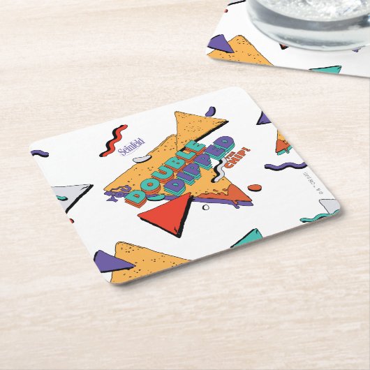 シーフェルド |チップをダブルディップ スクエアペーパーコースター (アングル)