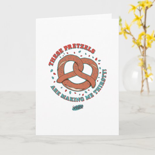 シーフェルド |プレッツェルが喉の渇きを癒してくれる カード (黄色い花)